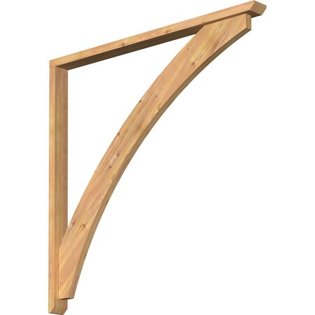 Ekena Millwork Thorton Slat Smooth Bracket w/ Offset Brace, Western Red Cedar, 3 1/2"W x 48"D x 48"H BKT0402X48X48THR06SWR